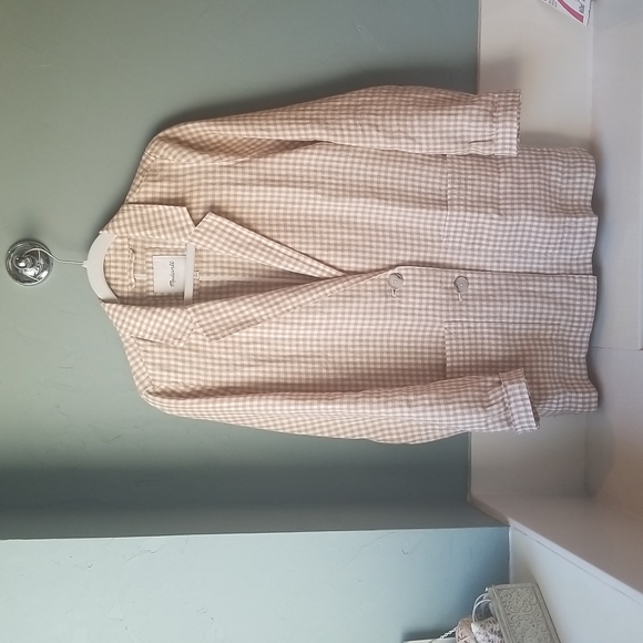 Madewell NWOT Gingham Dorset Blazer Medium - Picture 3 of 9